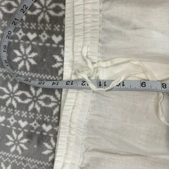 NWT Talbots White 100% Linen Pants Easy‎ Drawstring Waist With Pockets Size 22W